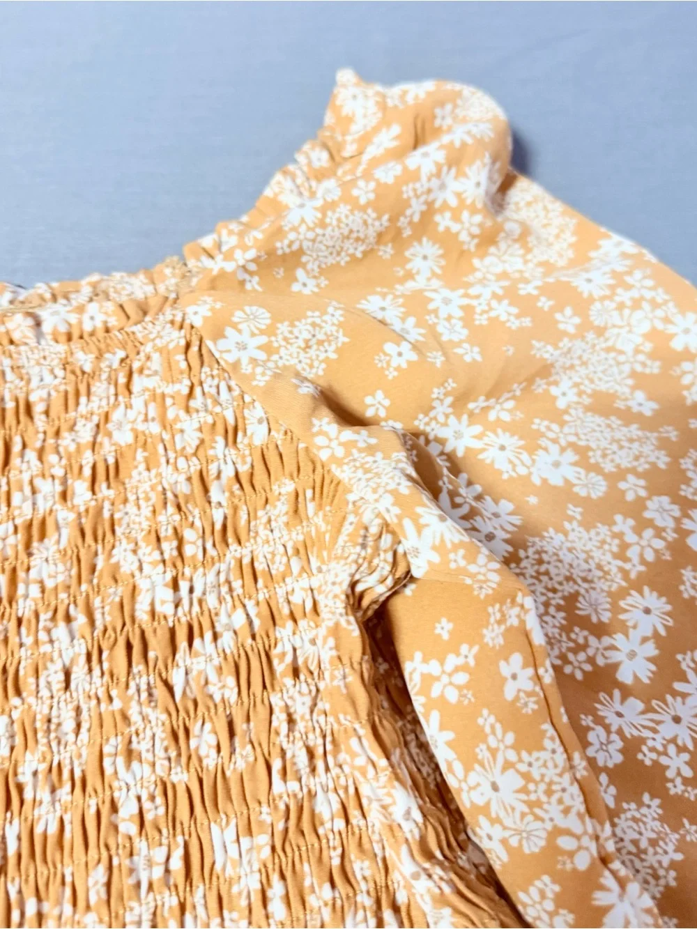 Dokotoo Yellow Floral Smocked Long Sleeve Tiered Midi/Maxi Dress size Large